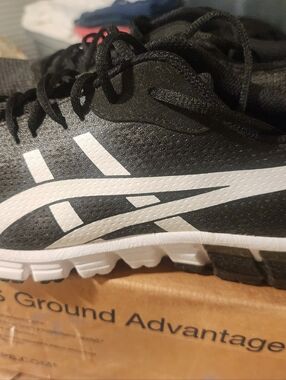 ASICS Black and White Men's Athletic Running Shoe